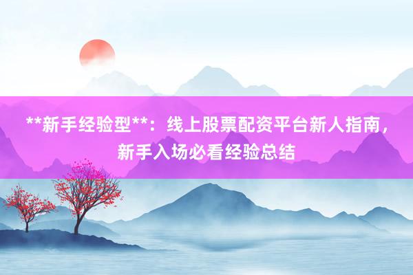 **新手经验型**：线上股票配资平台新人指南，新手入场必看经验总结