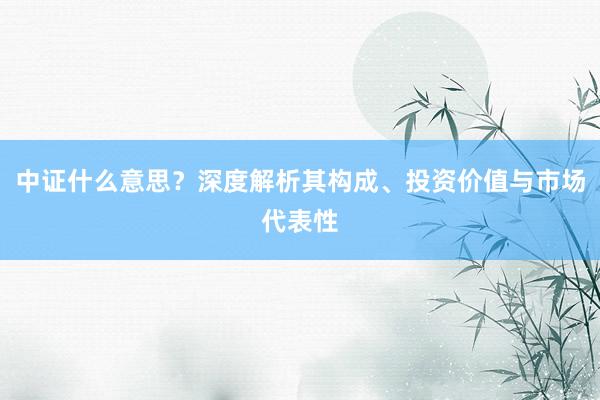 中证什么意思？深度解析其构成、投资价值与市场代表性